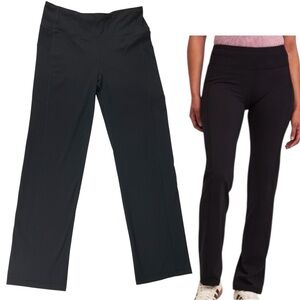 Shambhala Womens Live In Comfort Mid Rise Straight Let Active Pants Black Size M